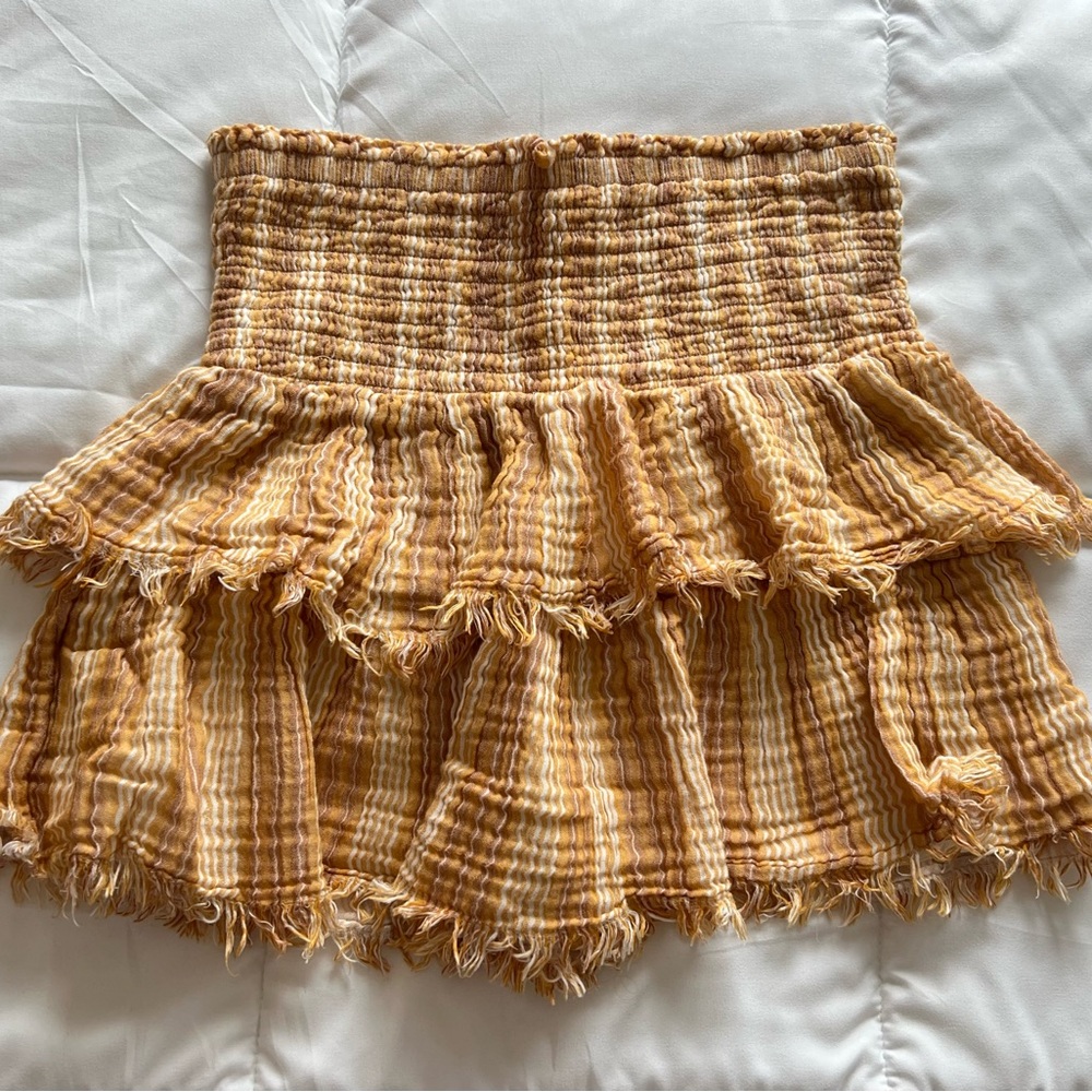 Yellow Plaid Ruffled Women's Skirt